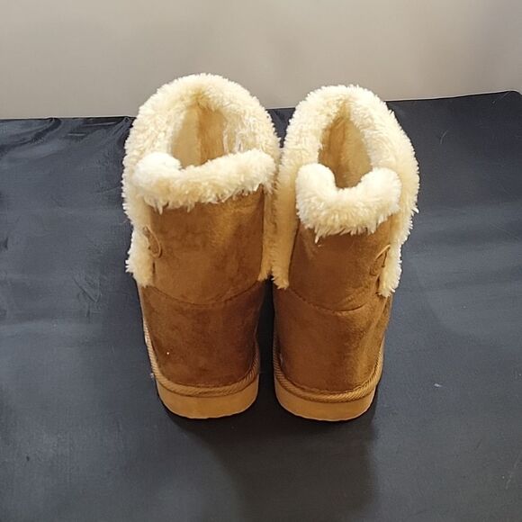 BRAND NEW JUST BE LADIES COG FAUX SUEDE ROUND TOE FAUX FUR WOMEN"S BOOTIES - Picture 8 of 13